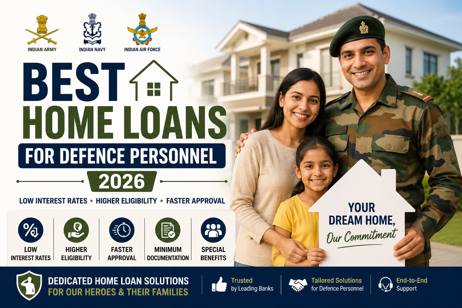 Best Home Loans for Defence Personnel